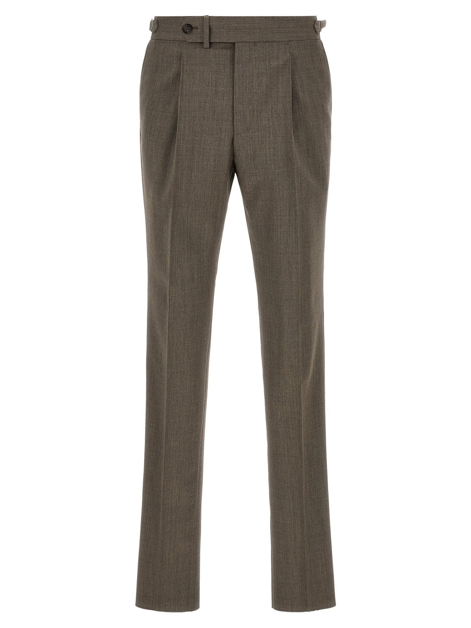 Pal Zileri Wool Blend Tailored Trousers — Taupe by Pal Zileri