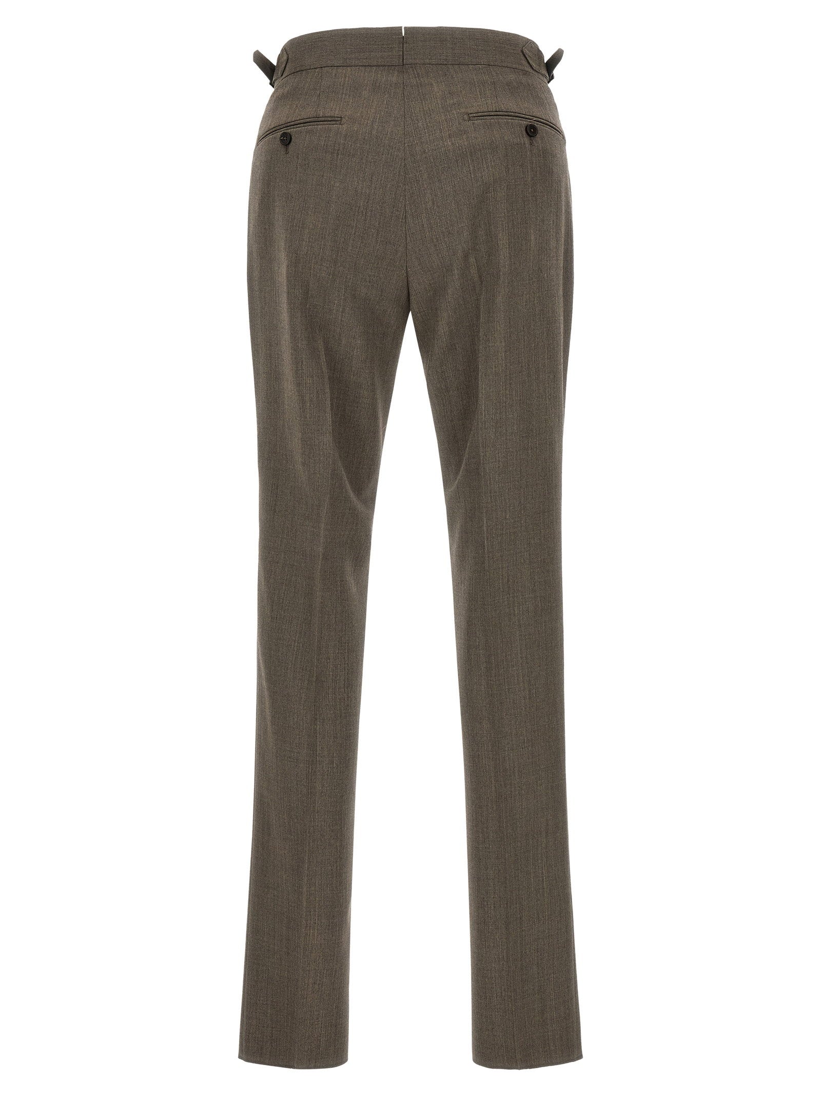 Pal Zileri Wool Blend Tailored Trousers — Taupe, view 2