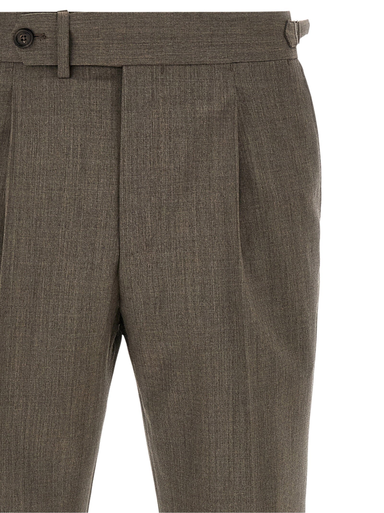 Pal Zileri Wool Blend Tailored Trousers — Taupe, view 3