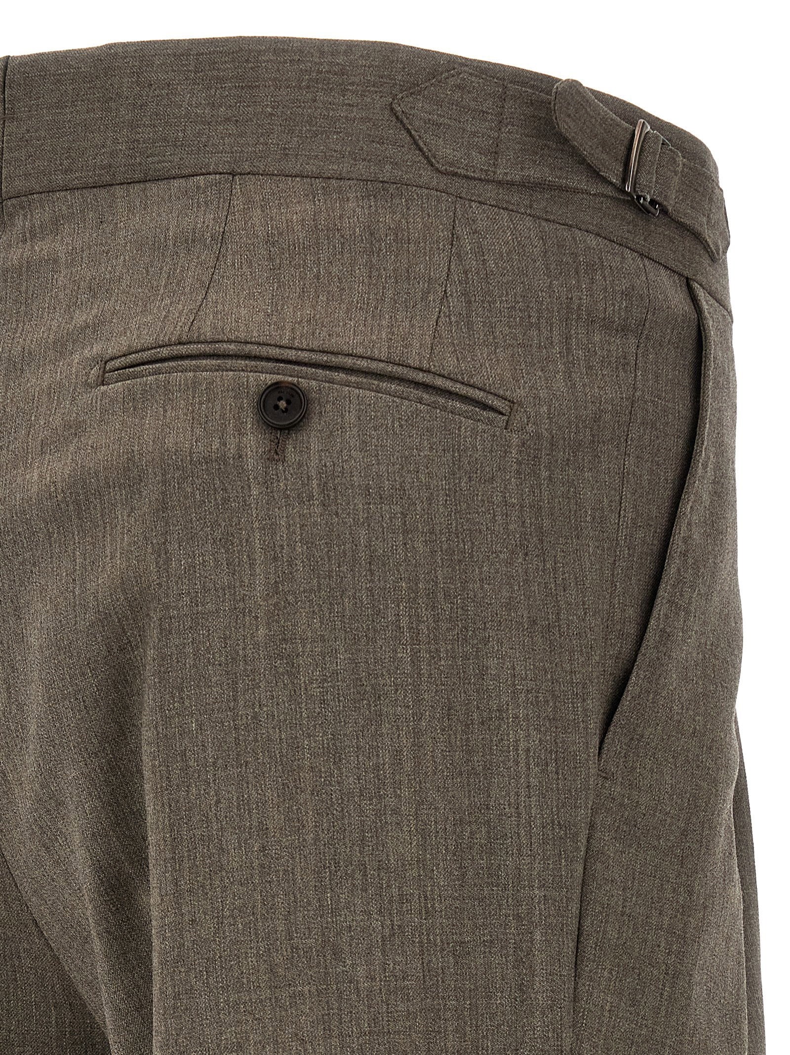 Pal Zileri Wool Blend Tailored Trousers — Taupe, view 4