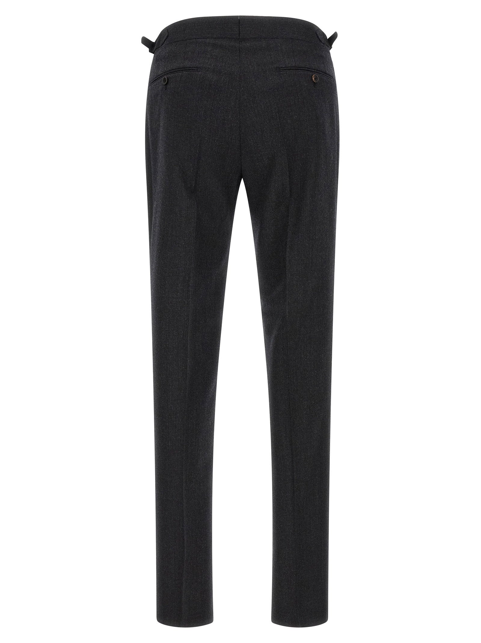 Pal Zileri Tailored Wool Trousers — Anthracite, view 2