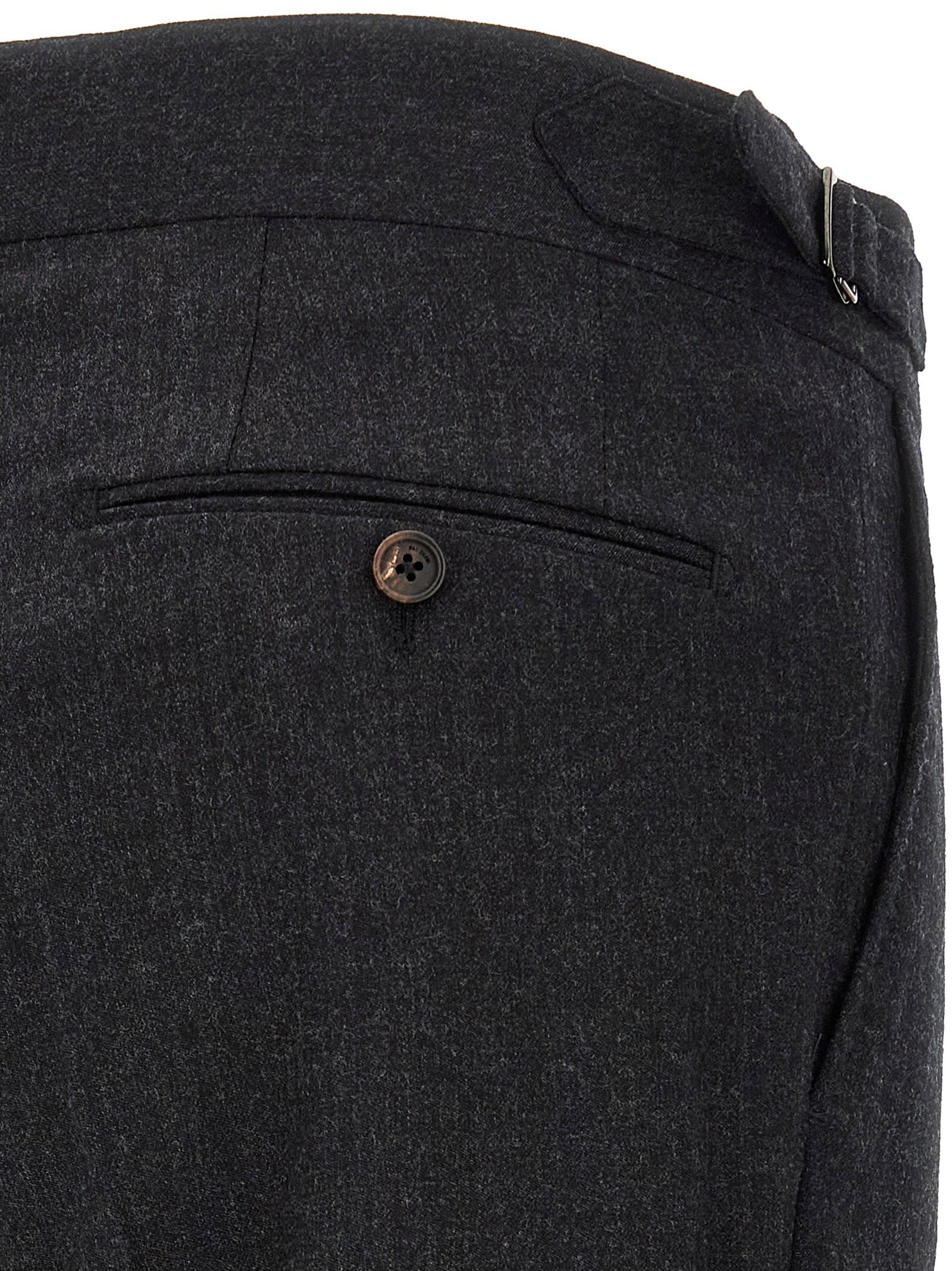 Pal Zileri Tailored Wool Trousers — Anthracite, view 4
