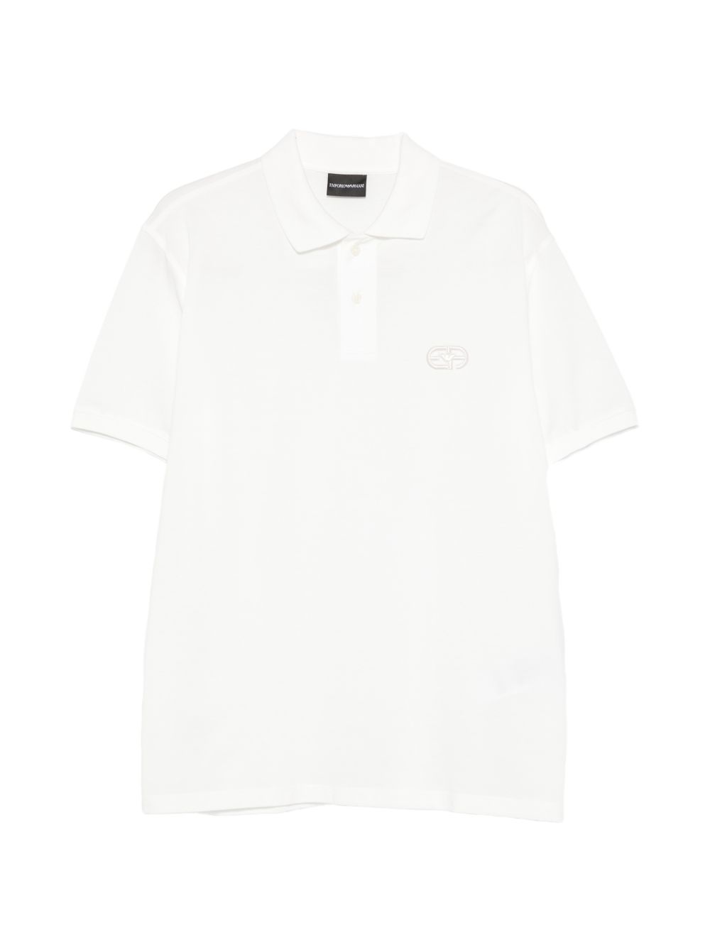 Emporio Armani Logo Cotton Polo Shirt — White by Emporio Armani