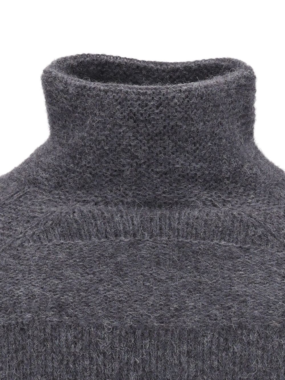 Emporio Armani Wool Blend Roll Neck Sweater — Grey, view 2