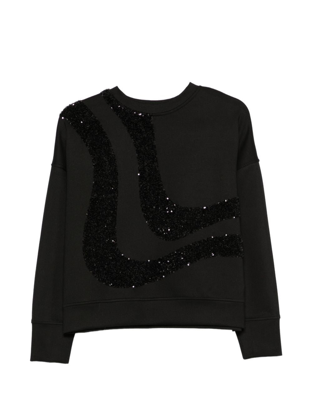 Emporio Armani Sequin-Embellished Sweatshirt — Black by Emporio Armani