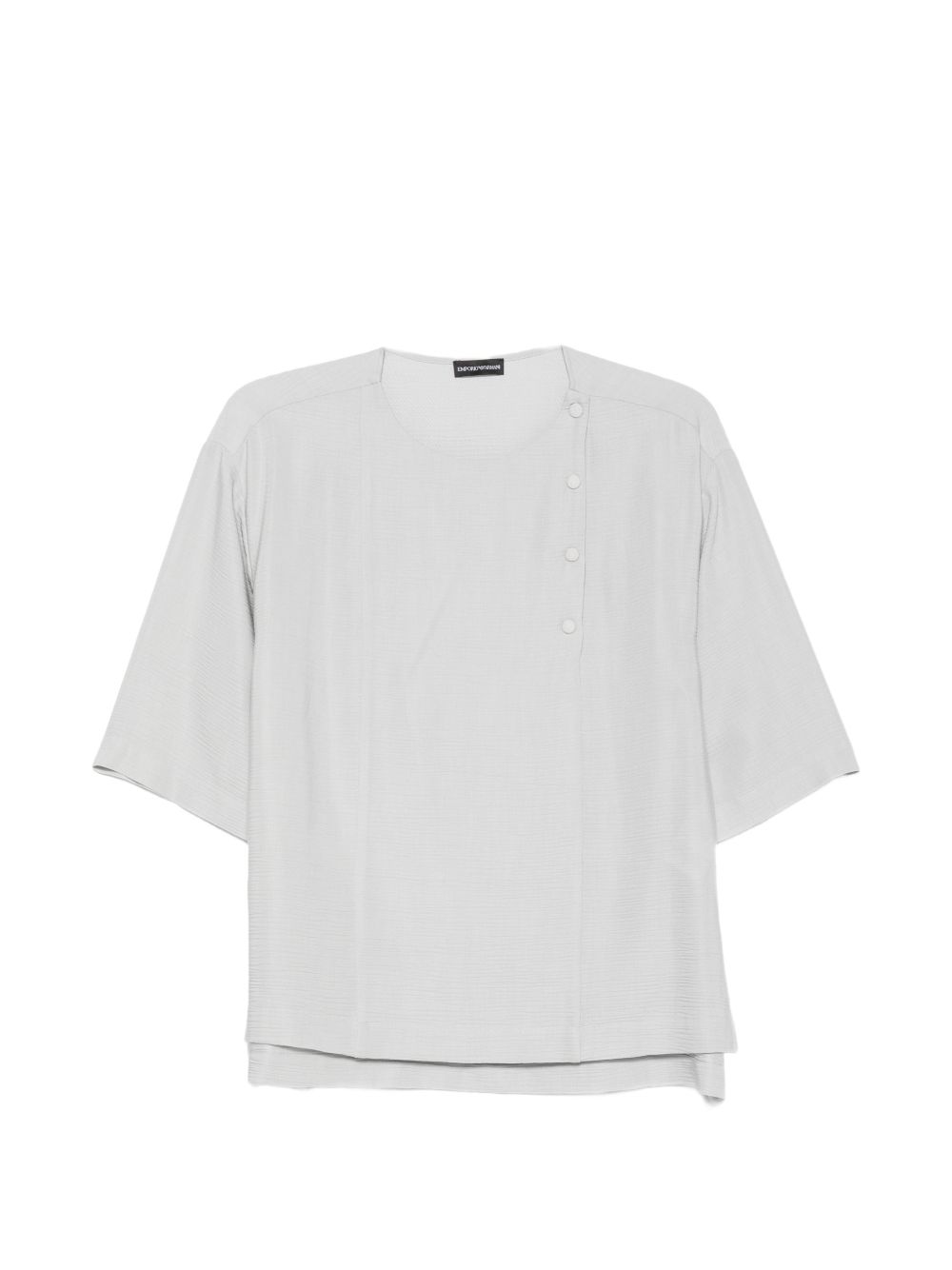 Emporio Armani Textured Wool Blend Shirt — Grey by Emporio Armani