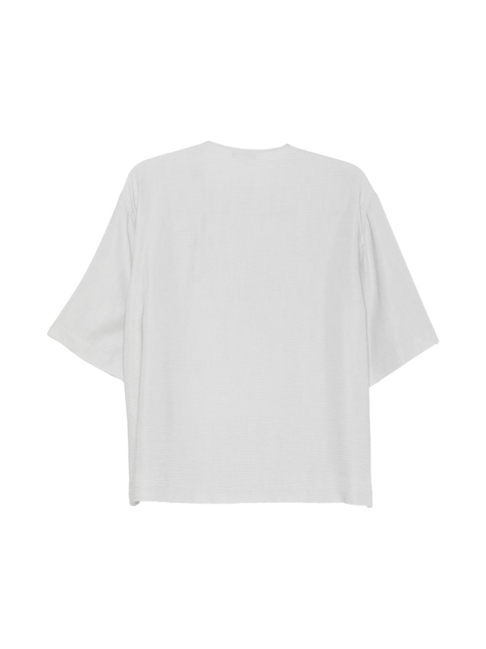 Emporio Armani Textured Wool Blend Shirt — Grey, view 2