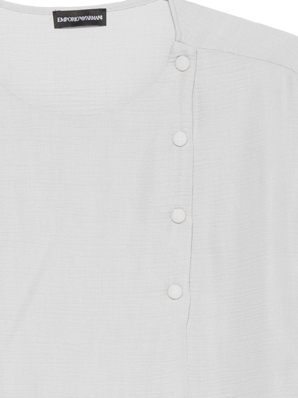 Emporio Armani Textured Wool Blend Shirt — Grey, view 3
