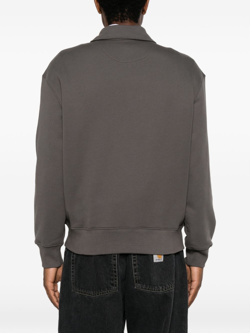 Maison Kitsuné Embroidered Logo Sweatshirt — Grey, view 5