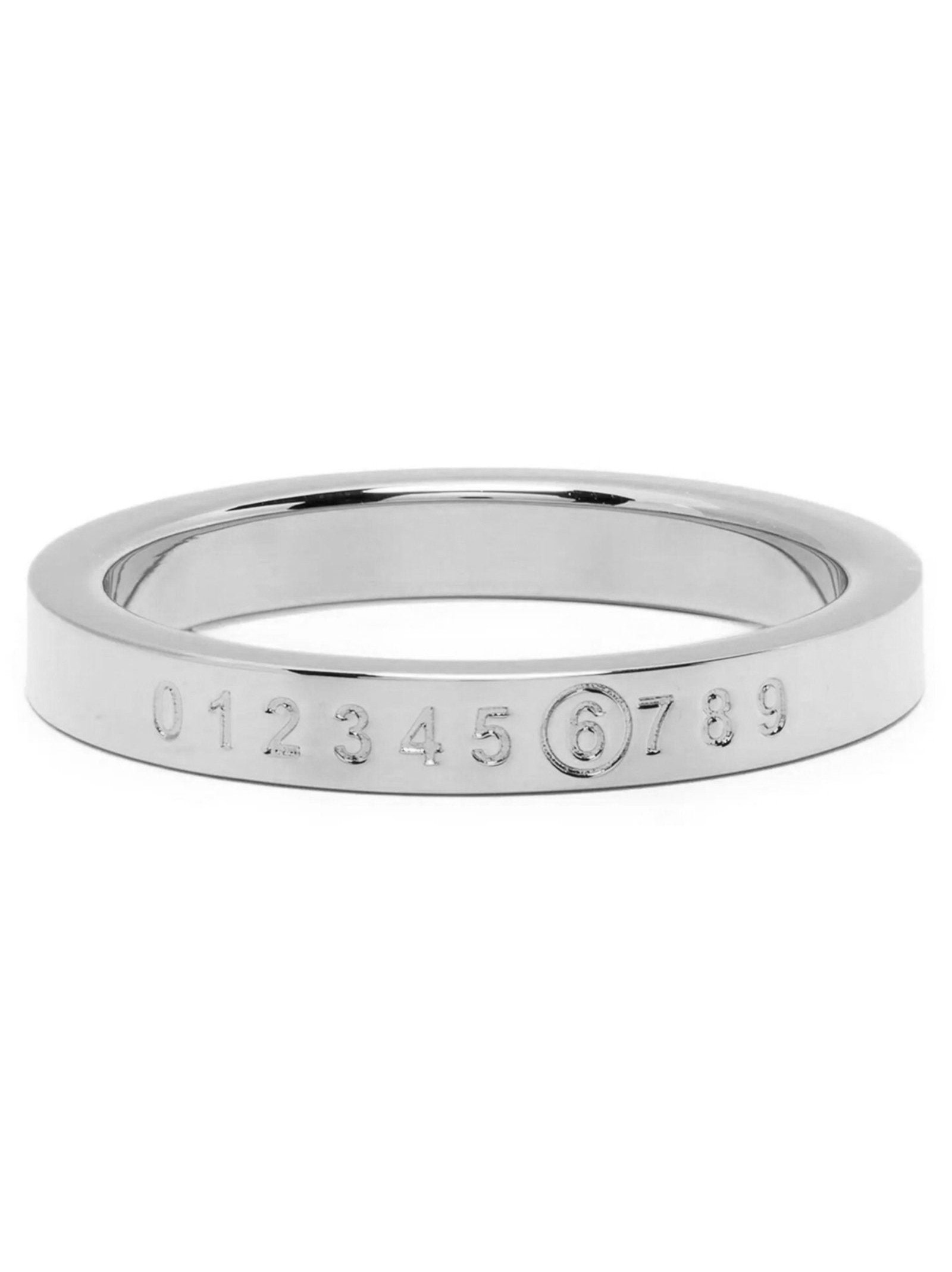 Mm6 Maison Margiela Engraved Logo Ring — Silver by MM6 Maison Margiela