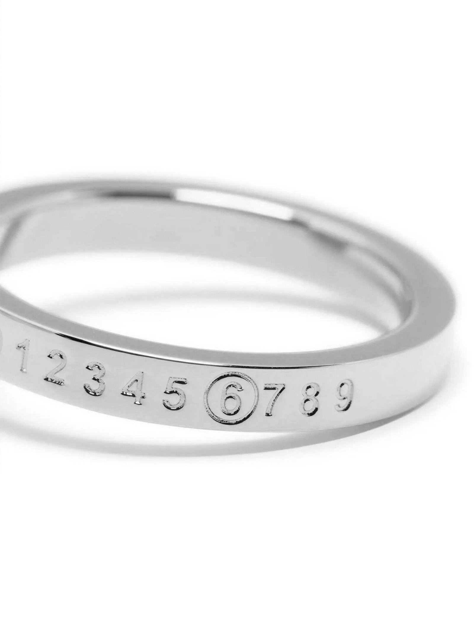 Mm6 Maison Margiela Engraved Logo Ring — Silver, view 2