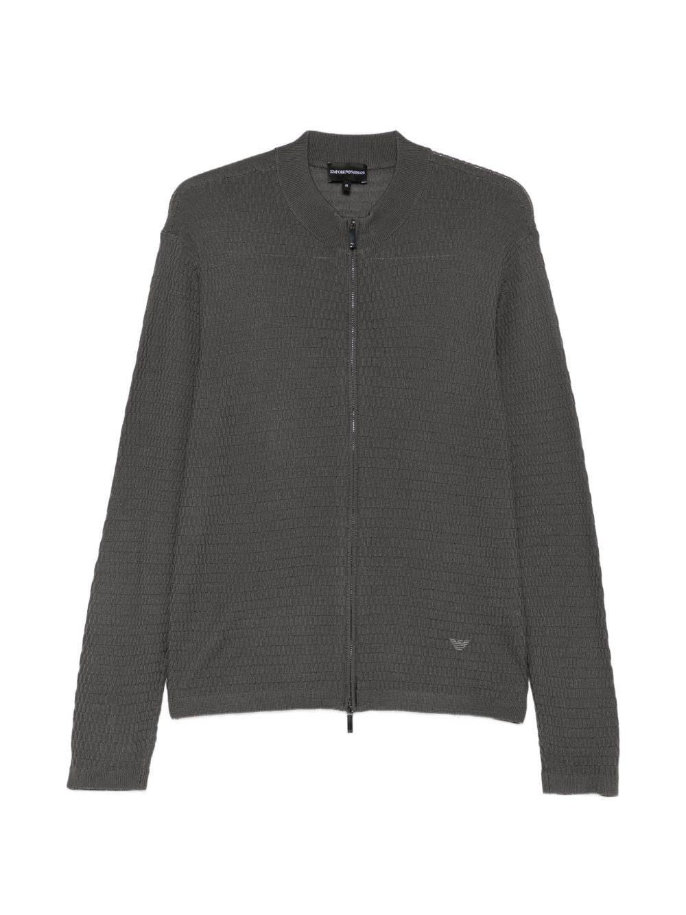 Emporio Armani Waffle-Knit Wool Cardigan — Grey by Emporio Armani