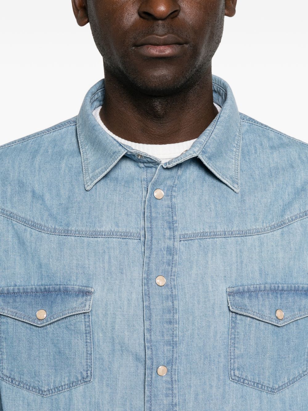 Emporio Armani Denim Shirt — Blue, view 3