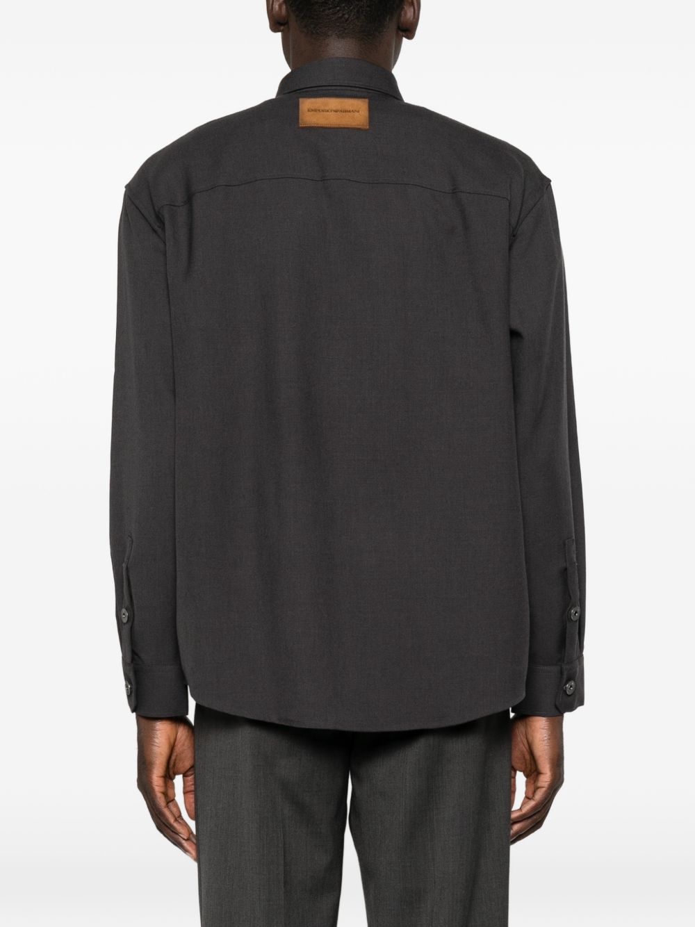 Emporio Armani Virgin Wool Shirt — Grey, view 2