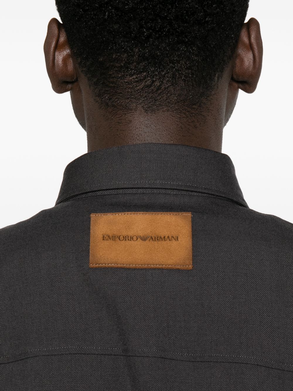 Emporio Armani Virgin Wool Shirt — Grey, view 4