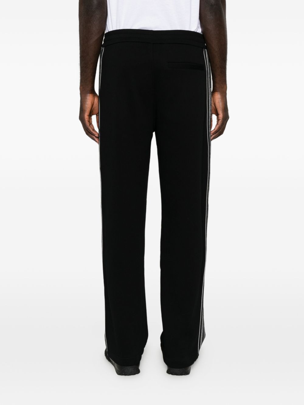 Emporio Armani Cotton Side-Stripe Joggers — Black, view 4