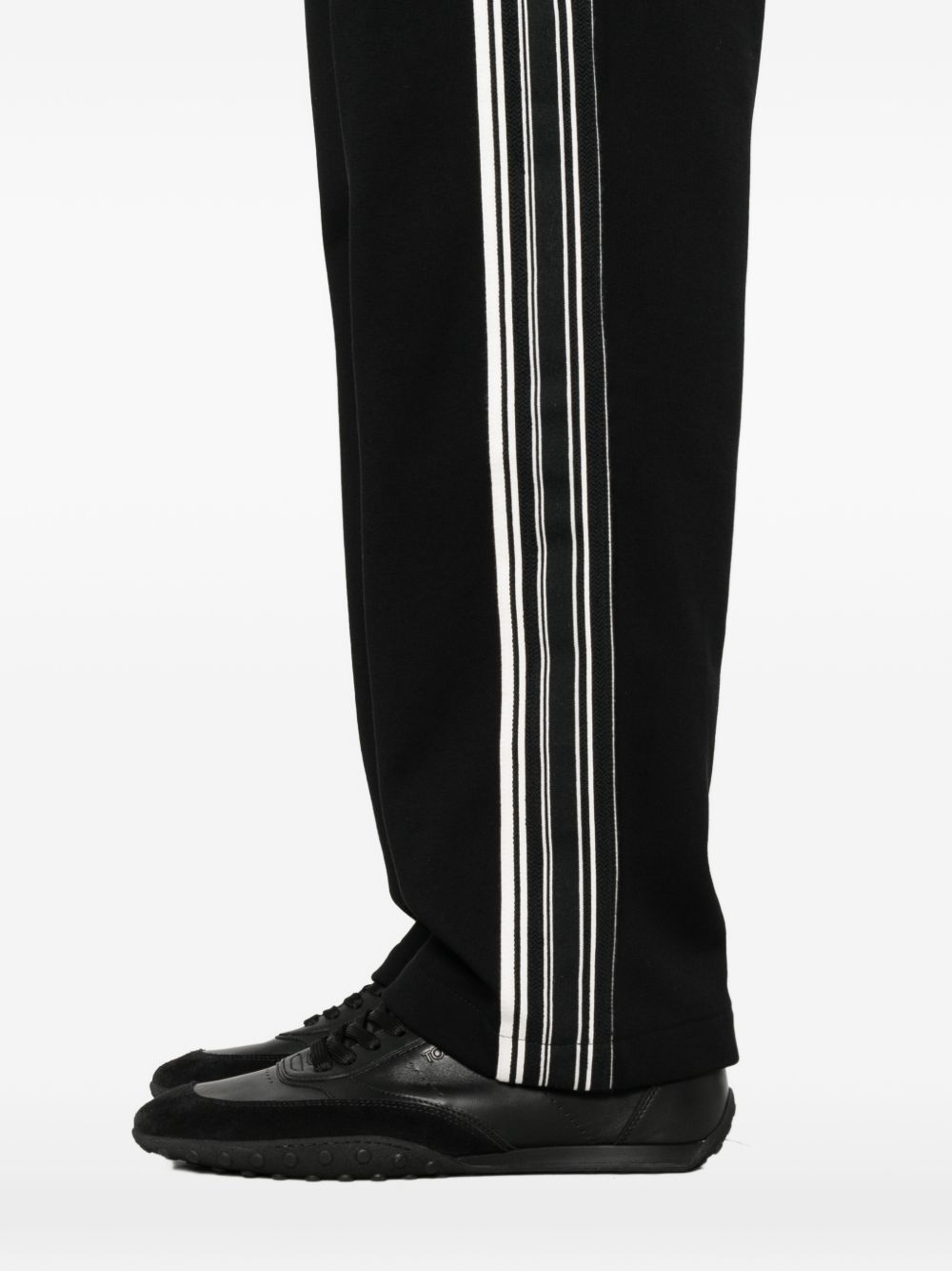 Emporio Armani Cotton Side-Stripe Joggers — Black, view 5