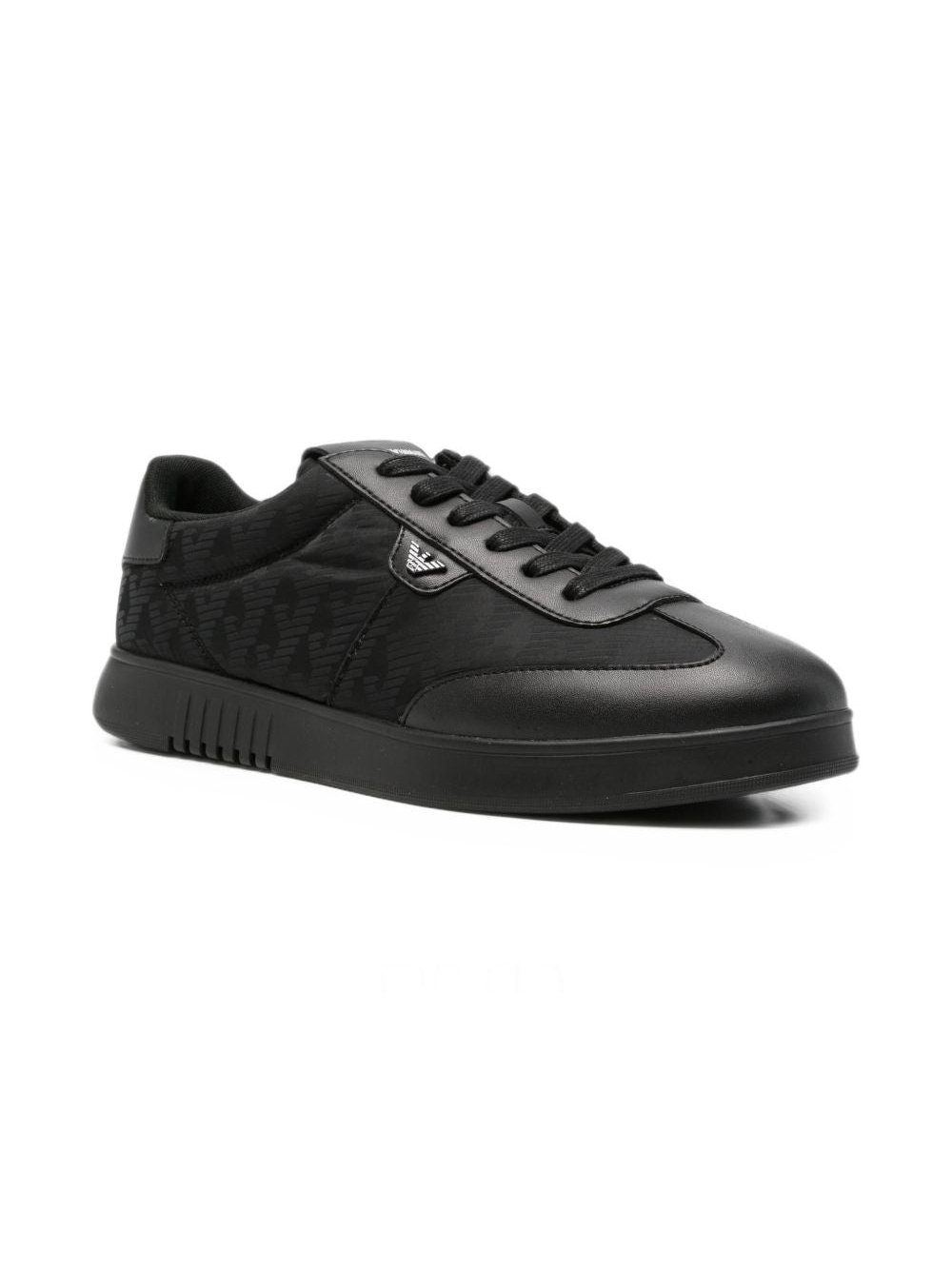 Emporio Armani Logo-Print Sneakers — Black by Emporio Armani