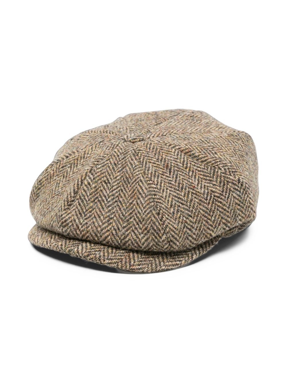 Emporio Armani Herringbone Flat Cap — Grey by Emporio Armani