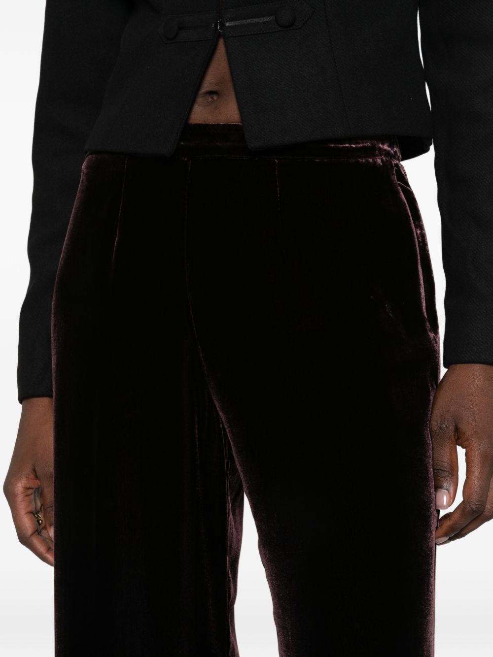 Forte Forte Velvet Trousers — Burgundy, view 3