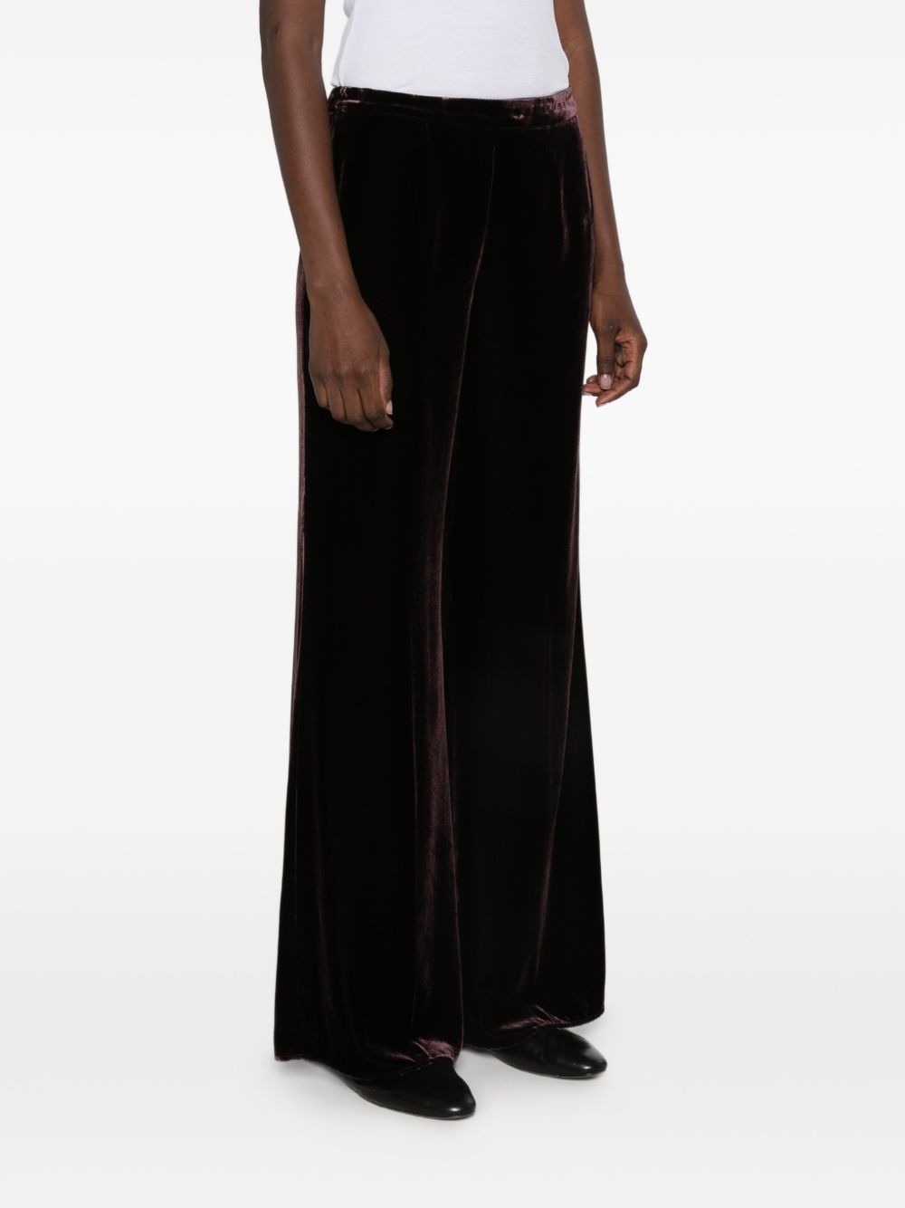Forte Forte Velvet Trousers — Burgundy, view 4