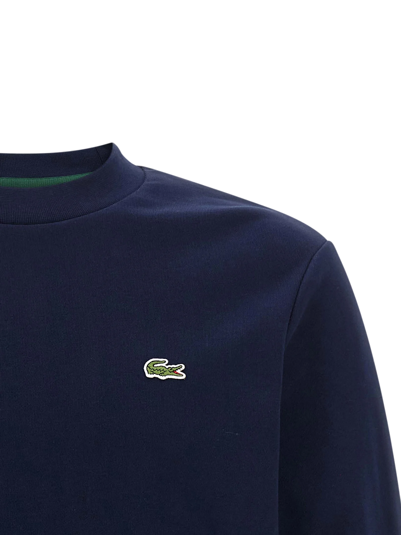 Lacoste Cotton Fleece Sweatshirt — Navy, view 3