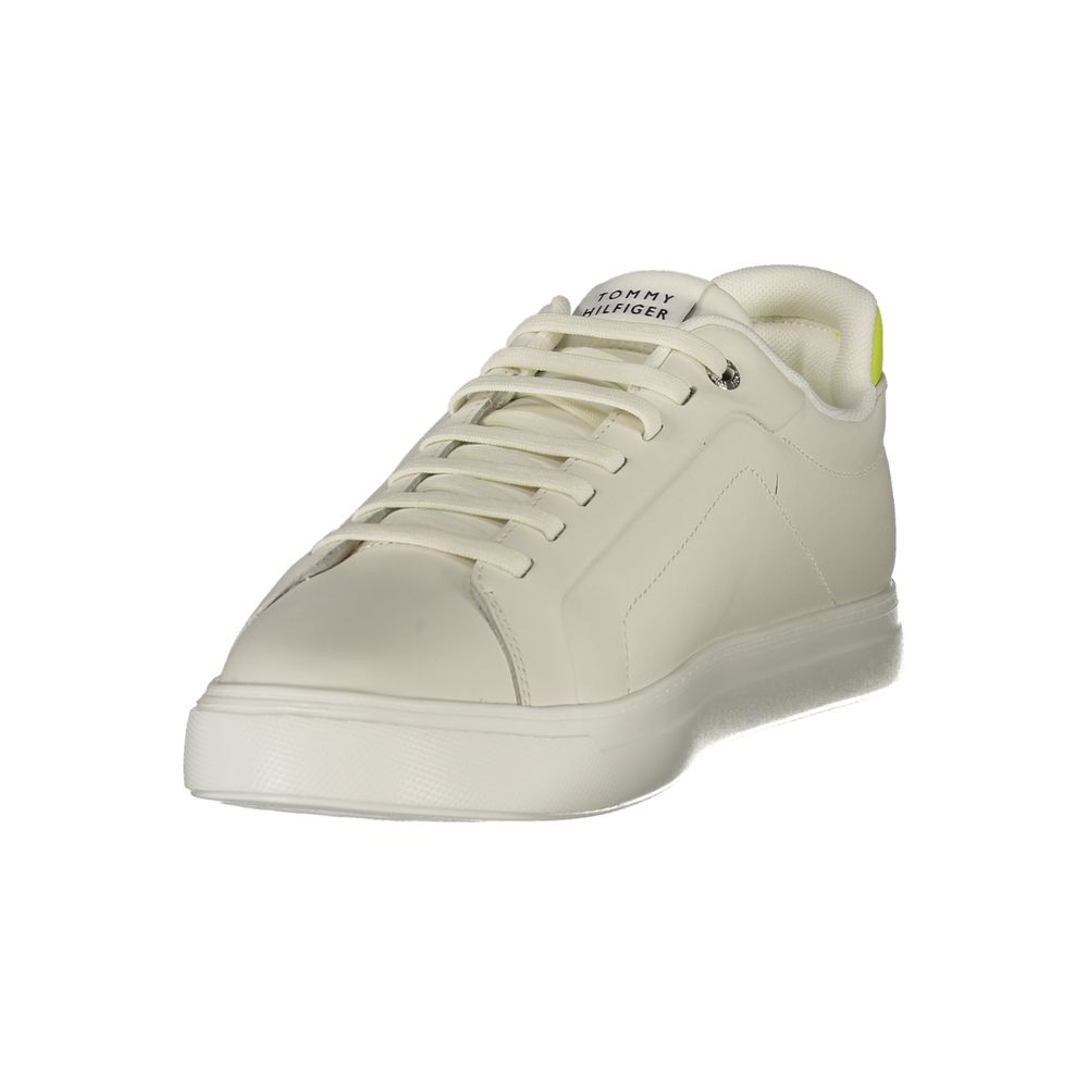 Tommy Hilfiger Lemon-Accented Low-Top Sneaker — White, view 3