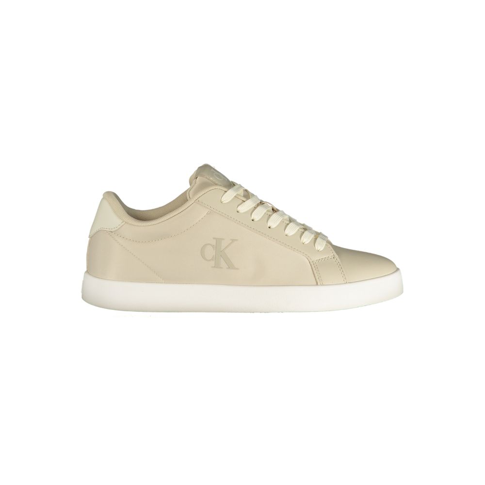 Calvin Klein Logo Lace-Up Sneaker — Beige by Calvin Klein