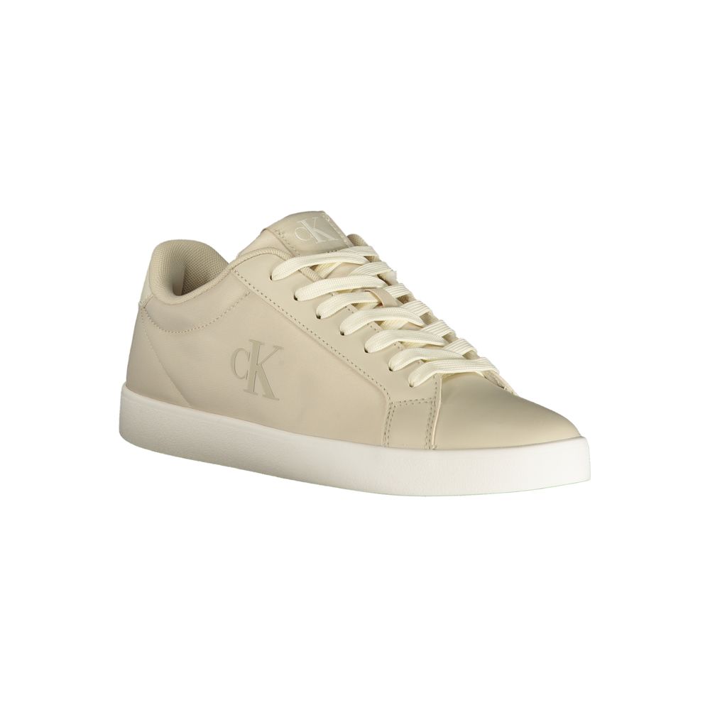 Calvin Klein Logo Lace-Up Sneaker — Beige, view 2