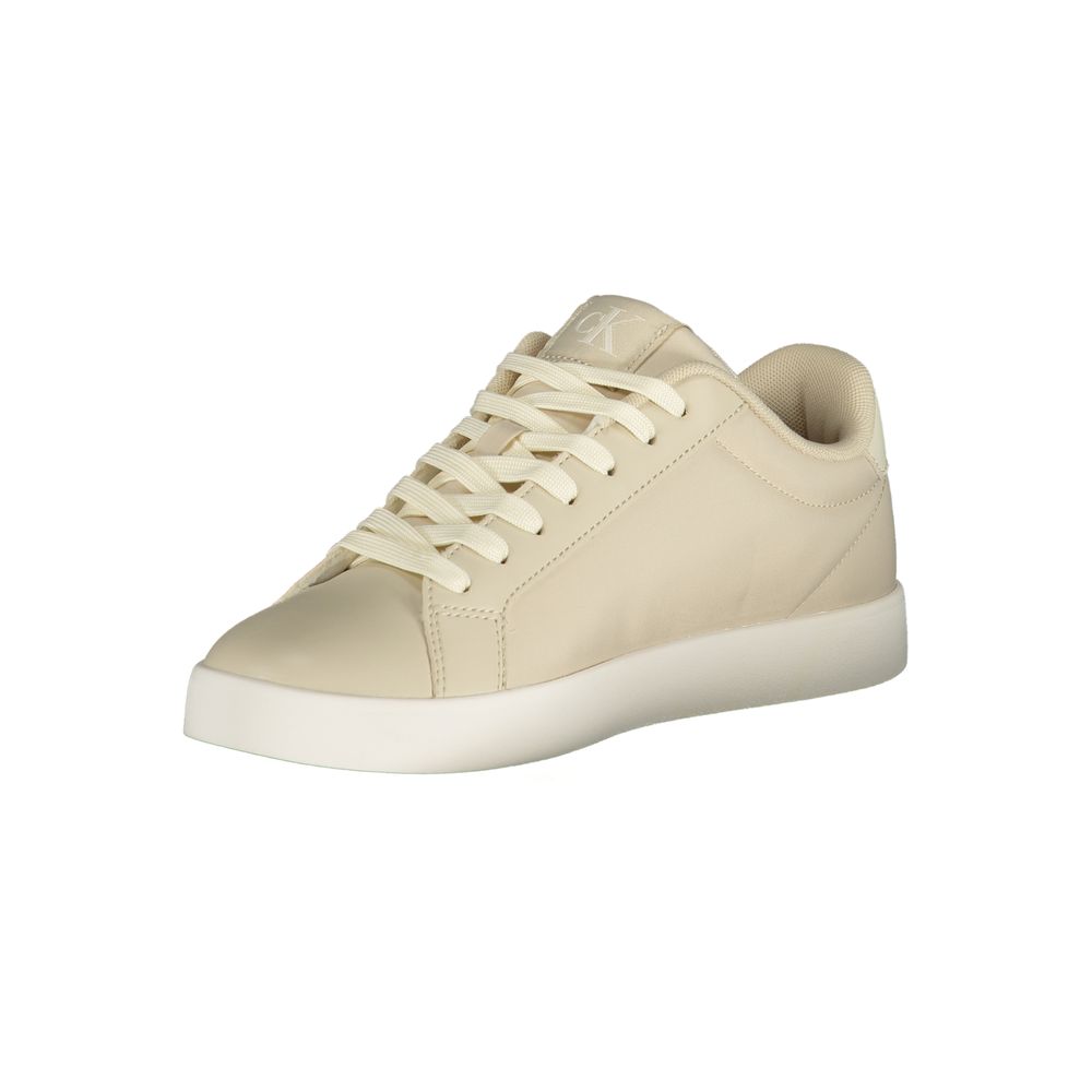 Calvin Klein Logo Lace-Up Sneaker — Beige, view 3
