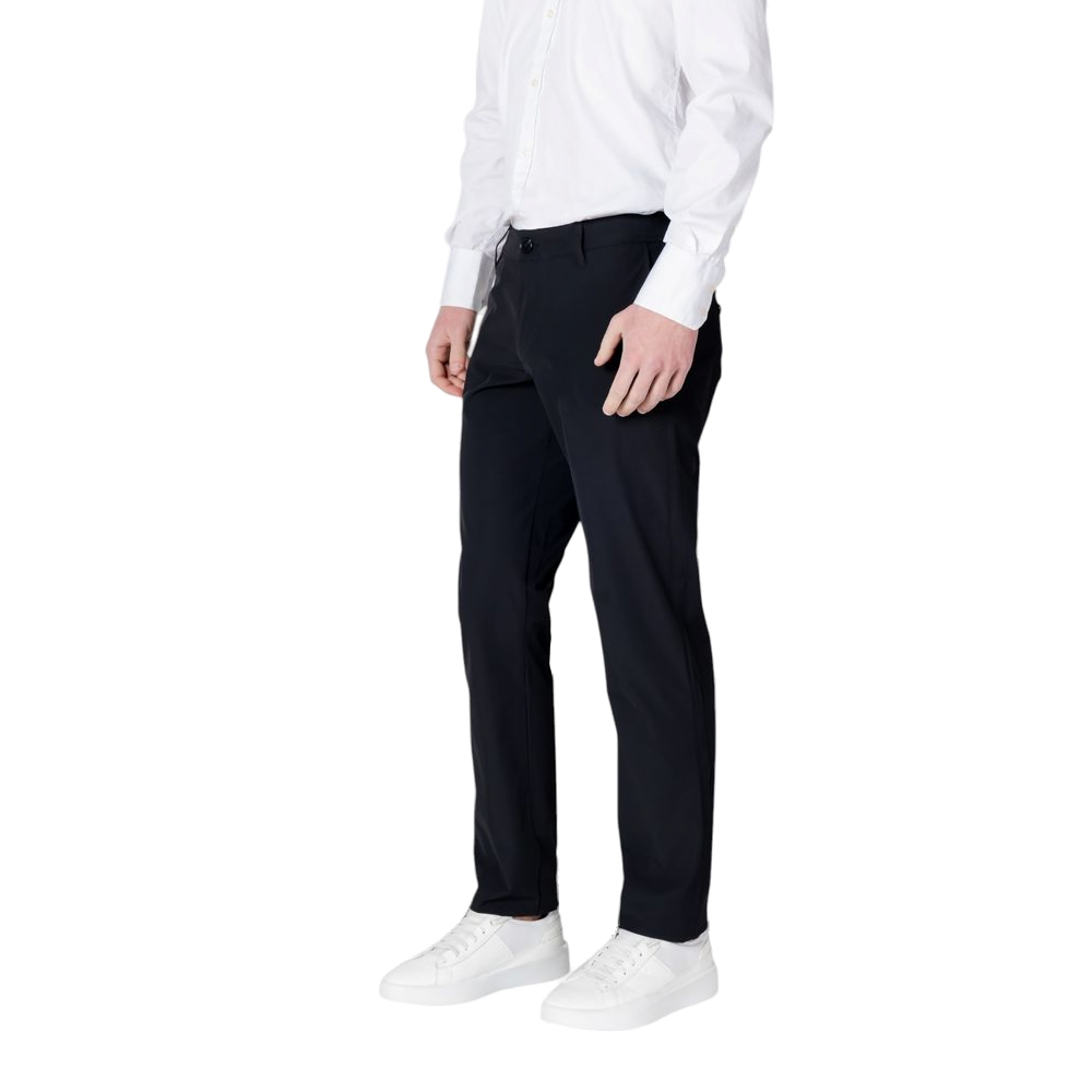 Armani Exchange Cotton Regular Fit Trousers — Black, view 2