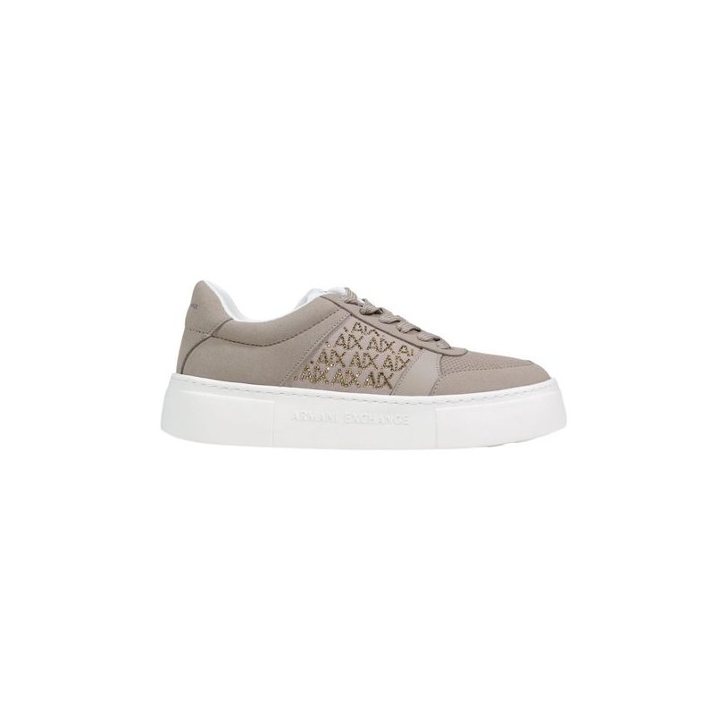 Armani Exchange Logo-Embroidered Polyamide Sneaker — Brown by Armani Exchange