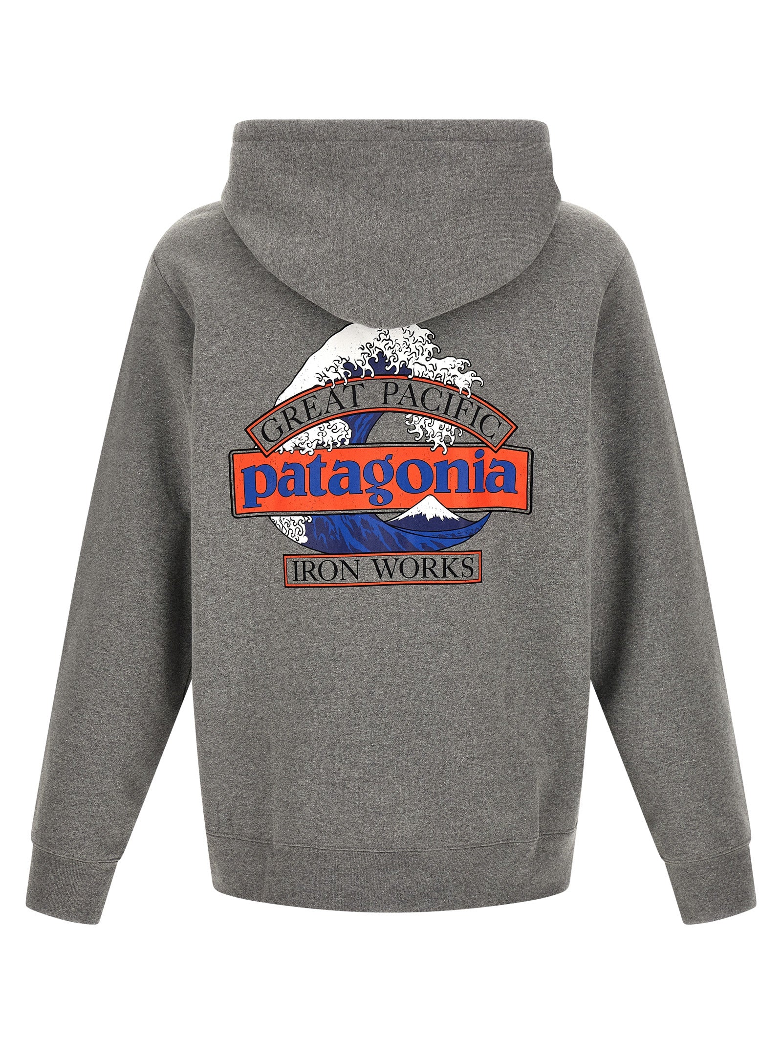 Patagonia Hokusai Graphic Cotton-Blend Hoodie — Gray, view 2
