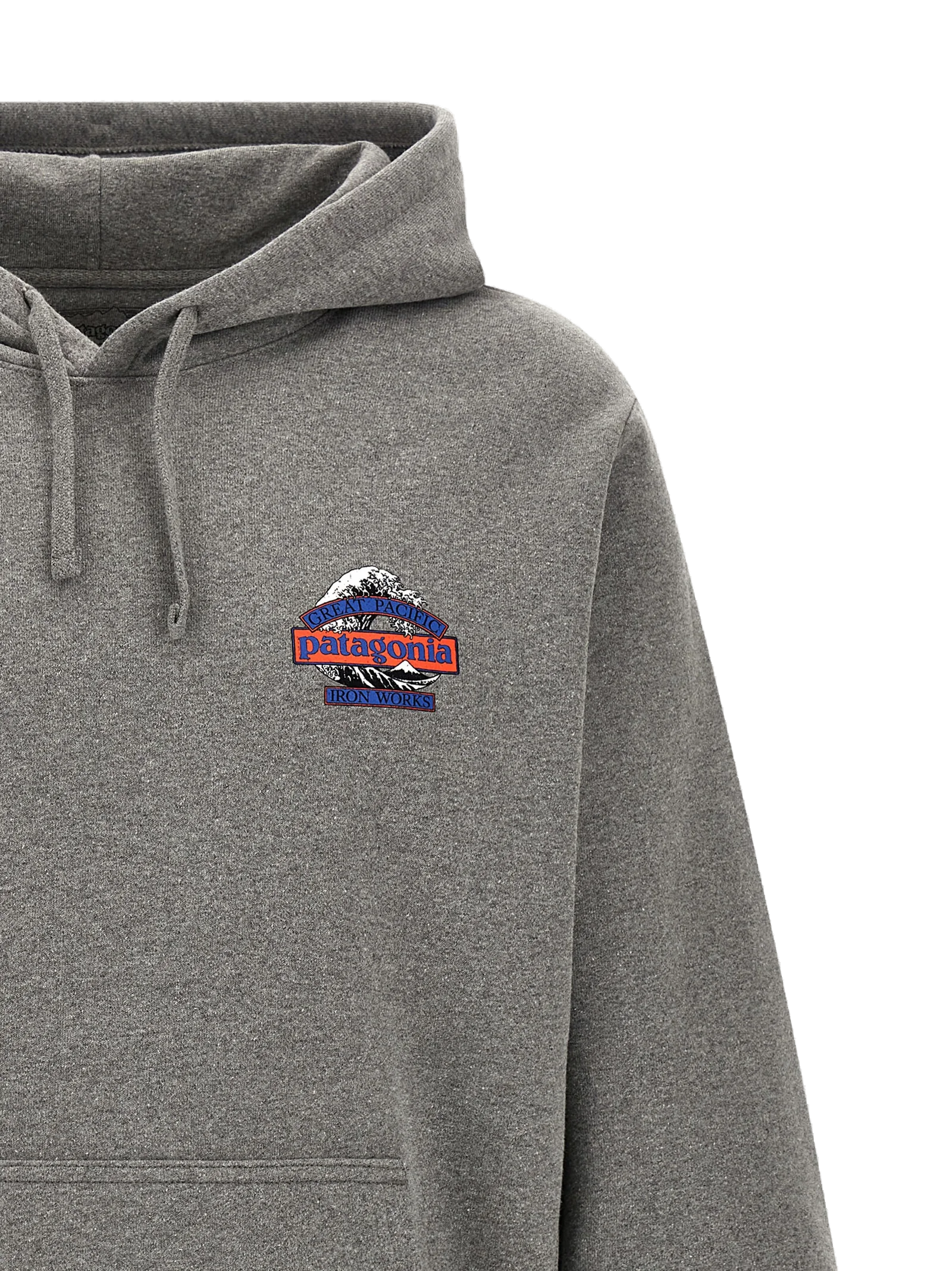 Patagonia Hokusai Graphic Cotton-Blend Hoodie — Gray, view 3