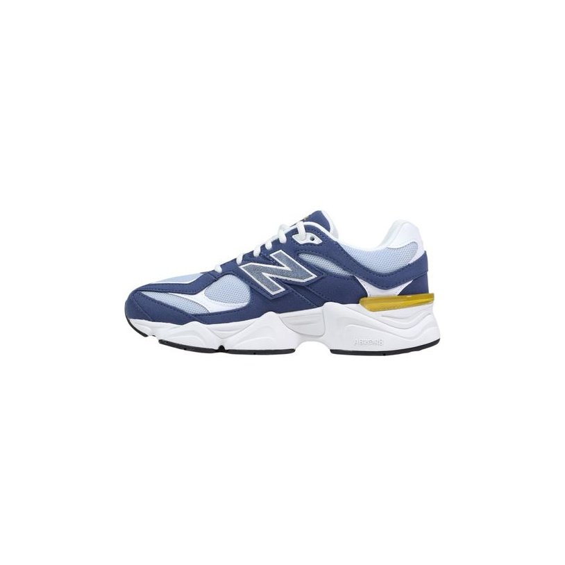 New Balance Suede and Mesh Colorblock Sneakers — Navy, view 3