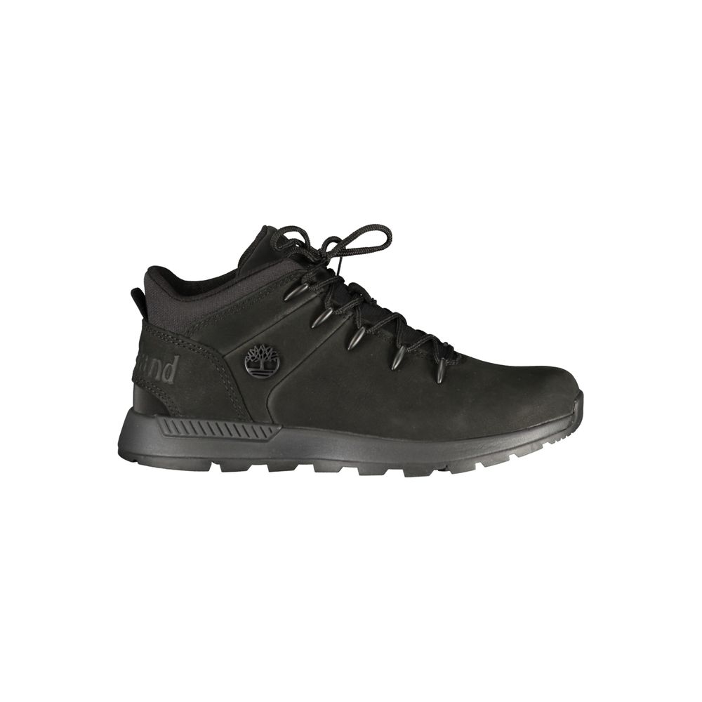 Timberland Leather Lace-Up Sneaker — Black by Timberland