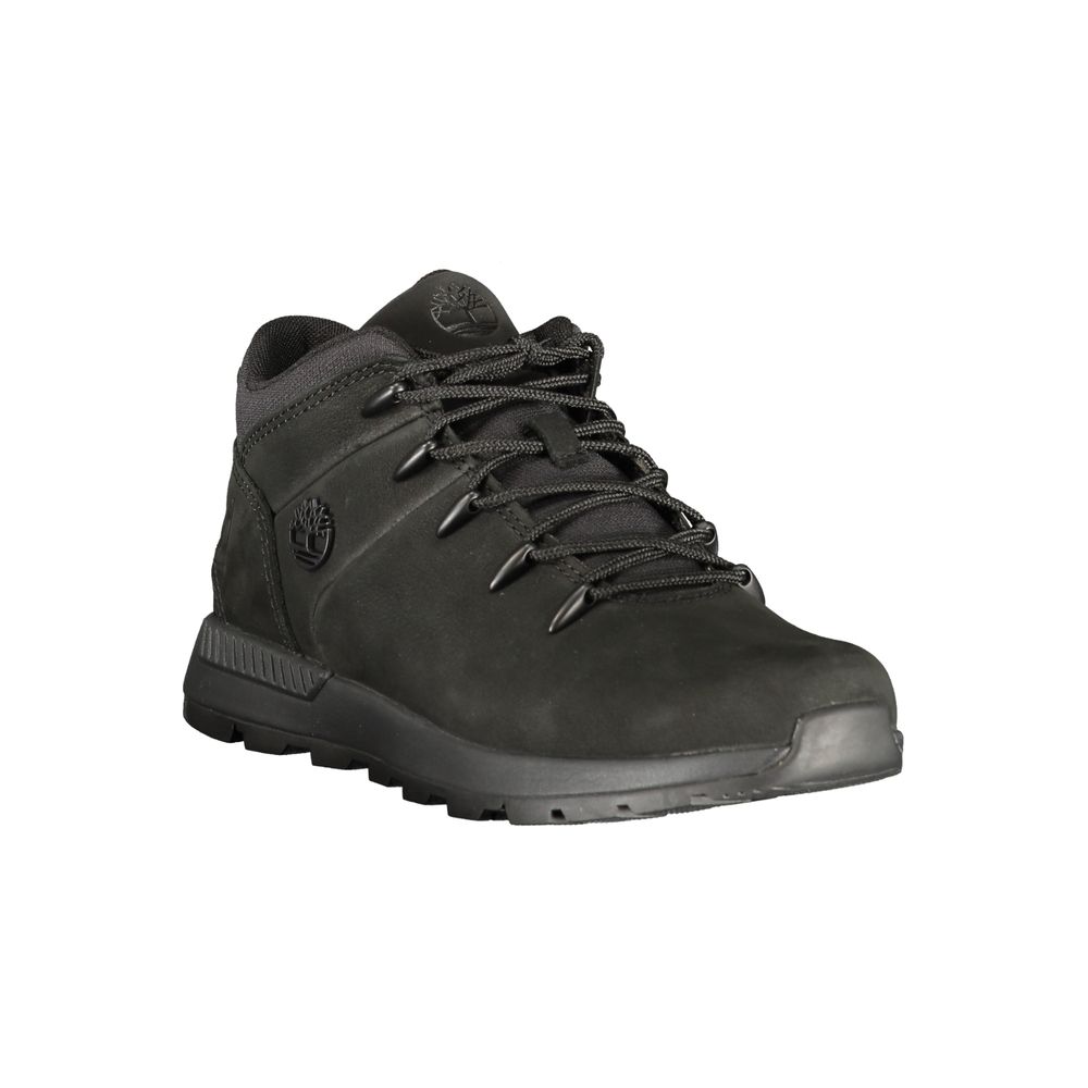 Timberland Leather Lace-Up Sneaker — Black, view 2