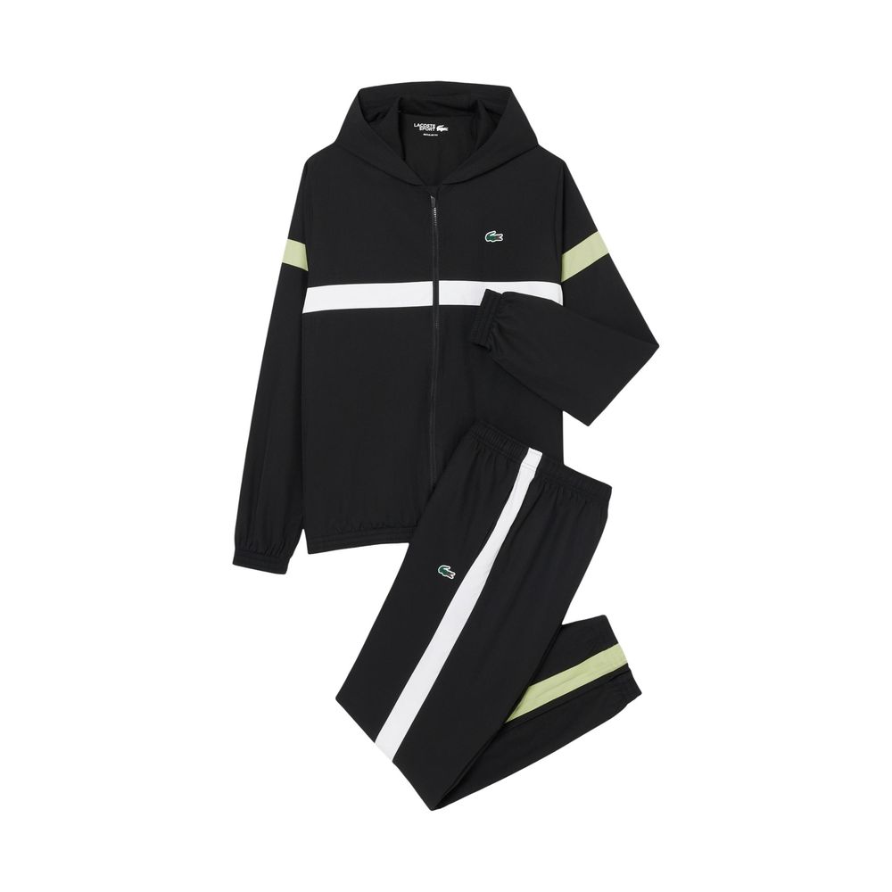 Lacoste Striped Polyester Sweatsuit — Black, view 3