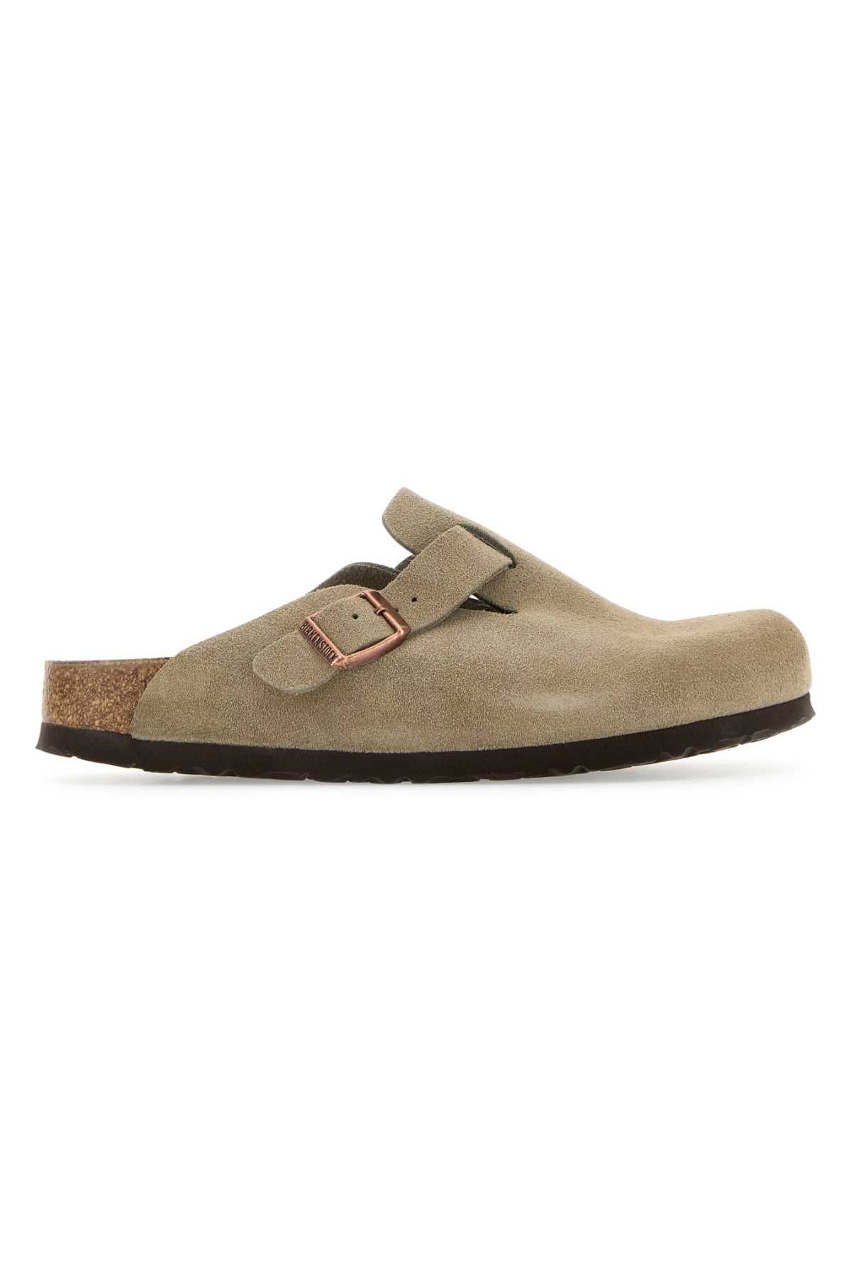 Birkenstock Suede Slipper — Taupe by Birkenstock