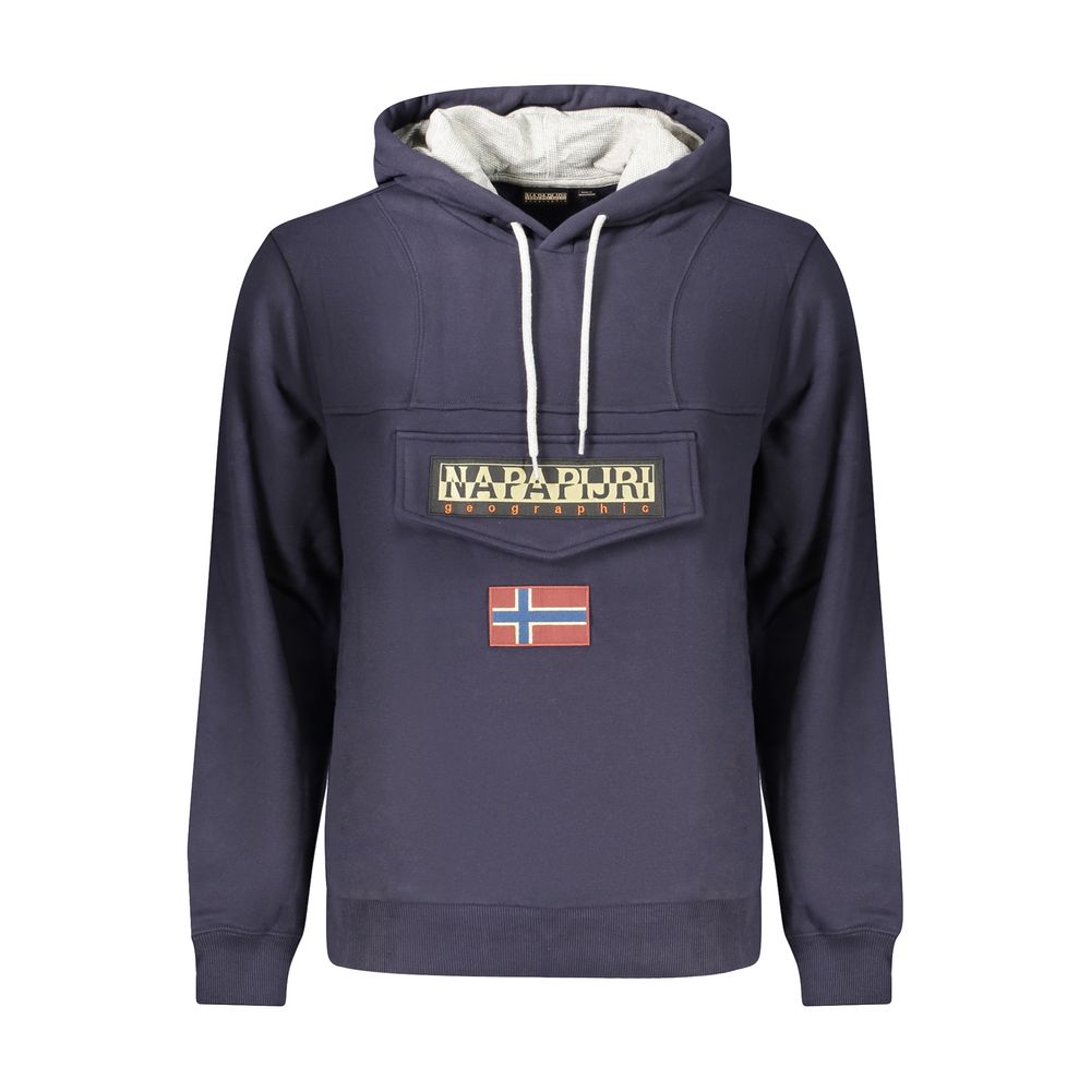 Napapijri Logo-Appliqué Cotton Hoodie — Blue by Napapijri