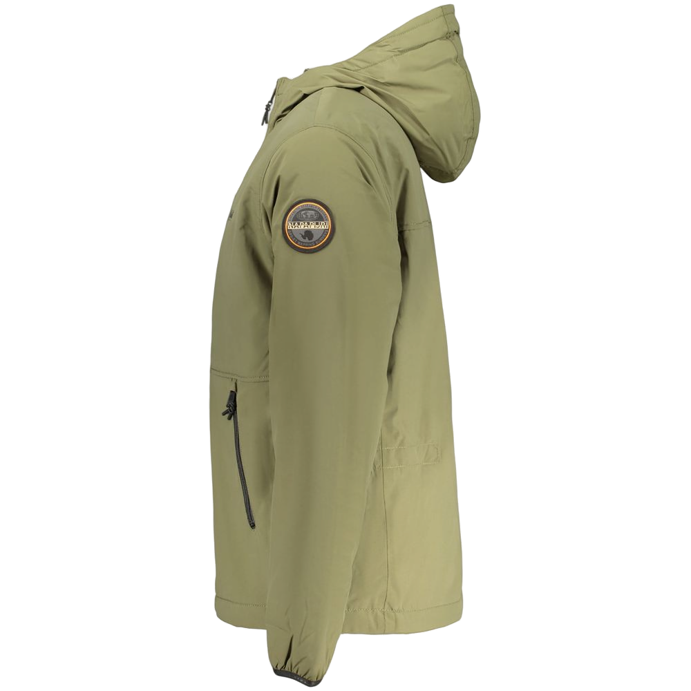 Napapijri Recycled Polyamide Hooded Jacket — Green, view 3
