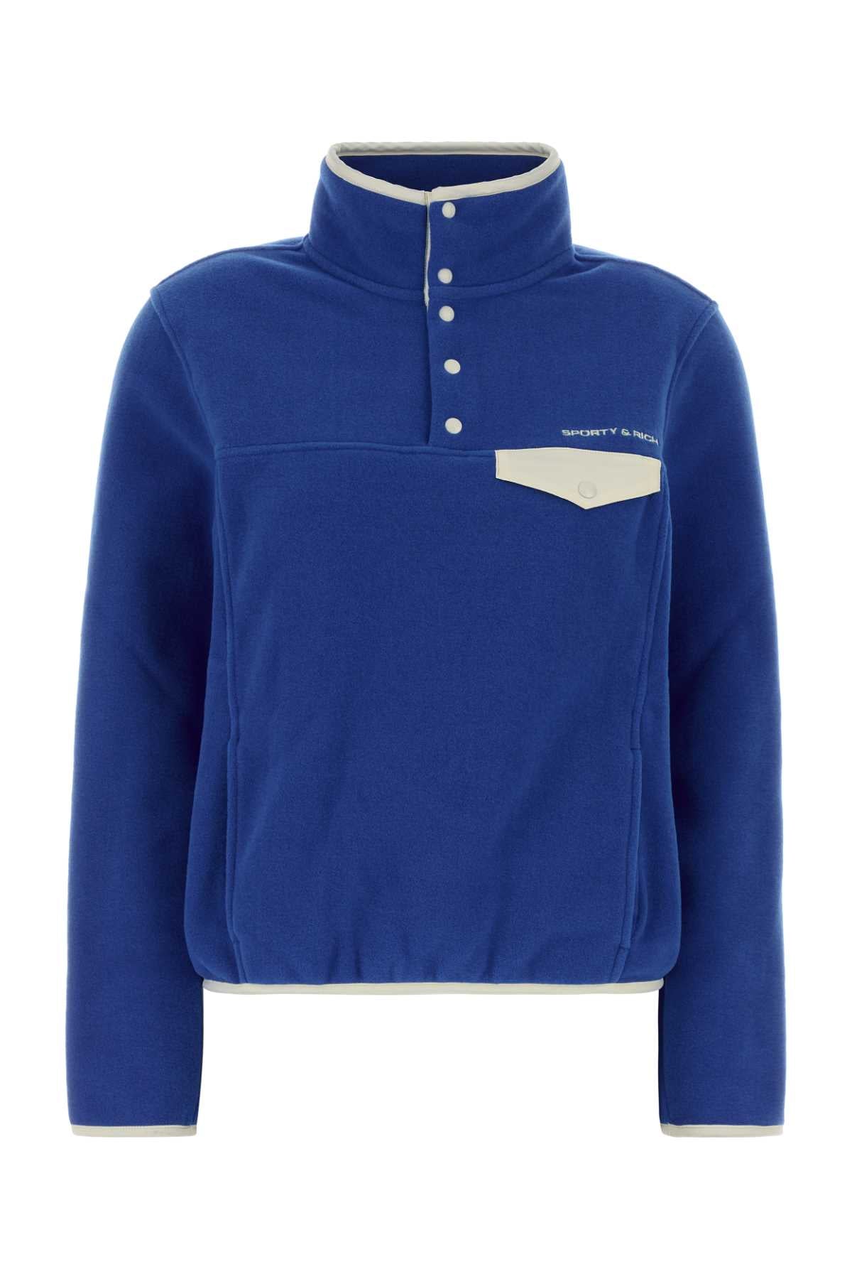 Sporty & Rich Logo Sweatshirt — Blue - S by Sporty & Rich