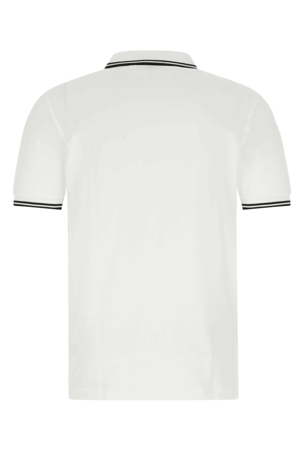 Fred Perry Twin Polo Shirt — White, view 2