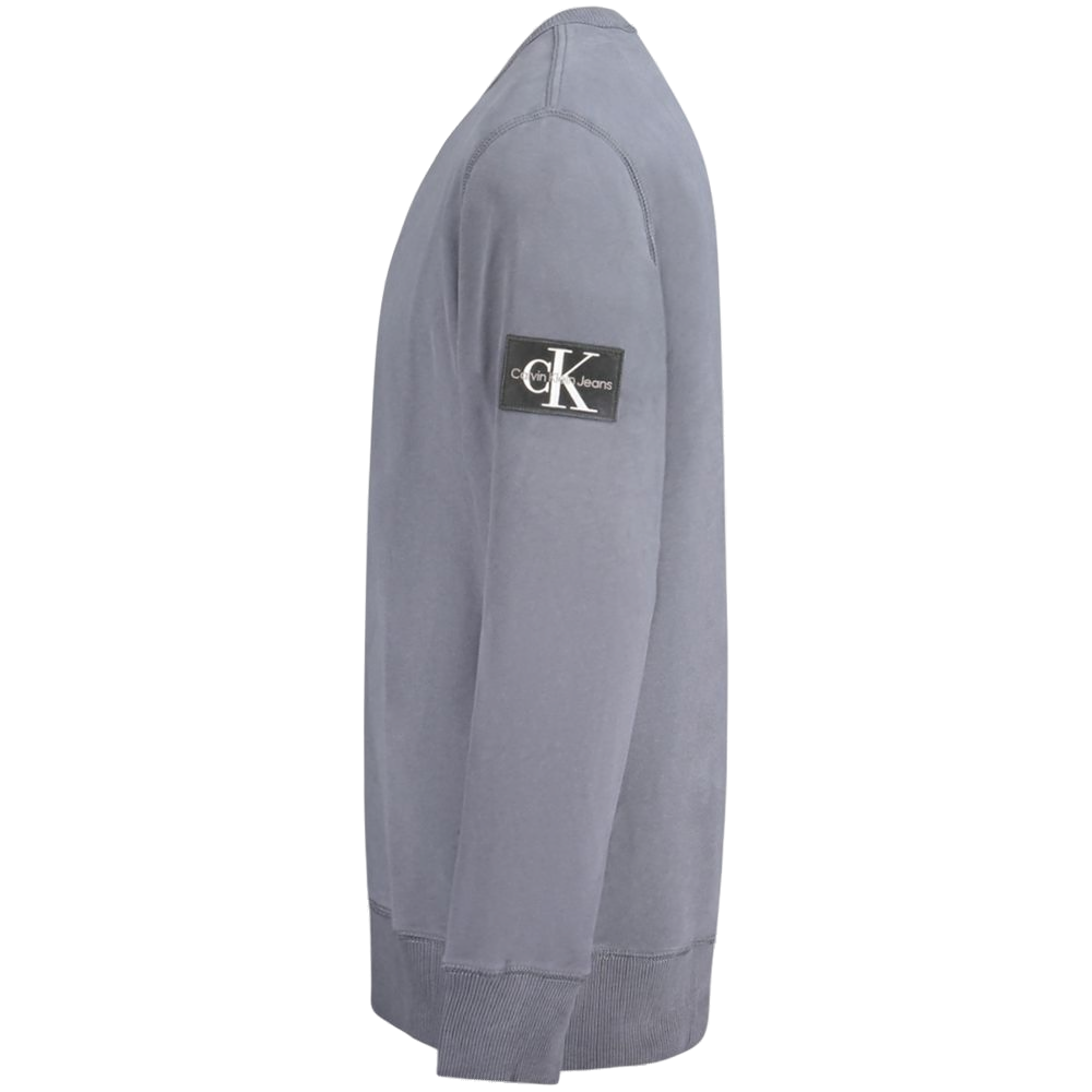 Calvin Klein Cotton Crew Neck Sweatshirt — Gray, view 3