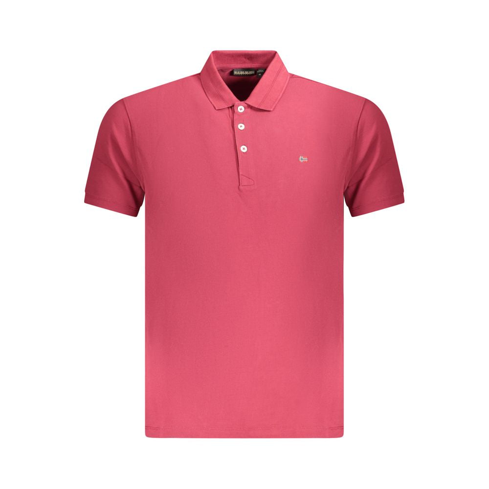 Napapijri Three-Button Cotton Polo Shirt — Red by Napapijri