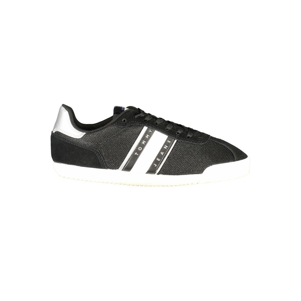 Tommy Hilfiger Logo-Striped Polyester Sneakers — Black by Tommy Hilfiger
