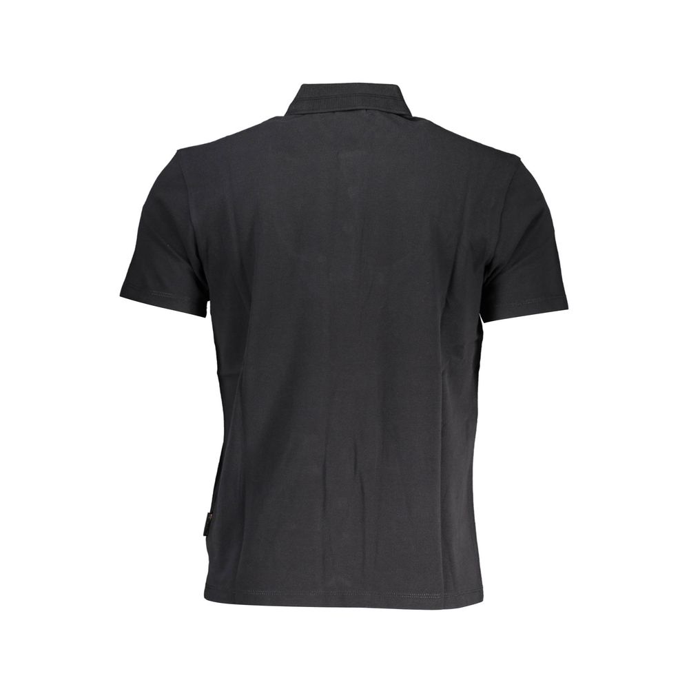Napapijri Cotton Polo Shirt — Black, view 2