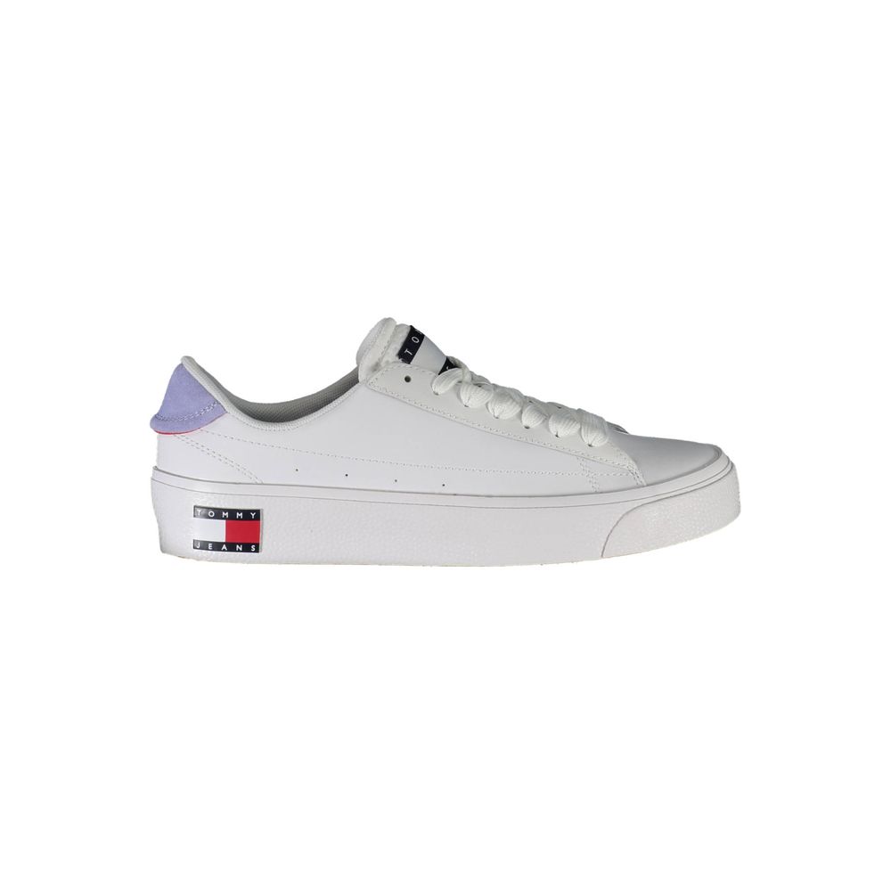Tommy Hilfiger Leather and Recycled Polyester Sneaker — White by Tommy Hilfiger