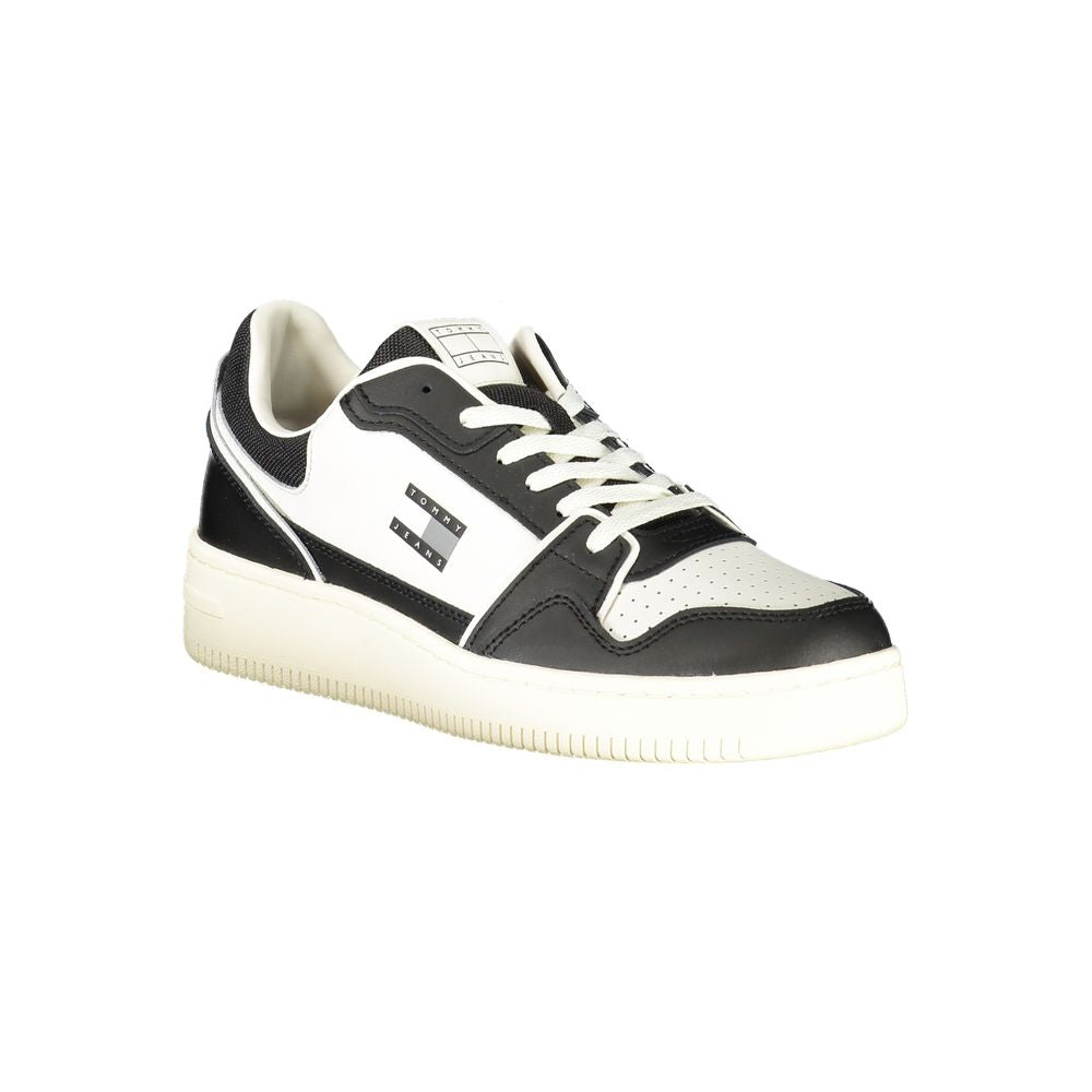 Tommy Hilfiger Colorblock Leather Sneakers — Black, view 2
