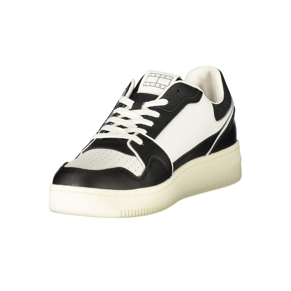 Tommy Hilfiger Colorblock Leather Sneakers — Black, view 3